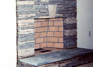 stone fireplace